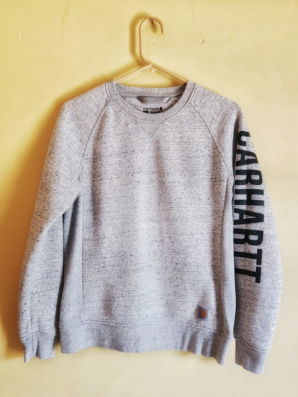 Carhartt Men's Gray Logo Sleeve Crewneck Sweatshirt